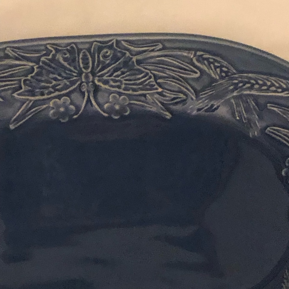 Bordallo Pinheiro Platter Blue Butterflies Vintage BEAUTIFUL BLUE BUTTERFLIES! - Picture 12 of 16